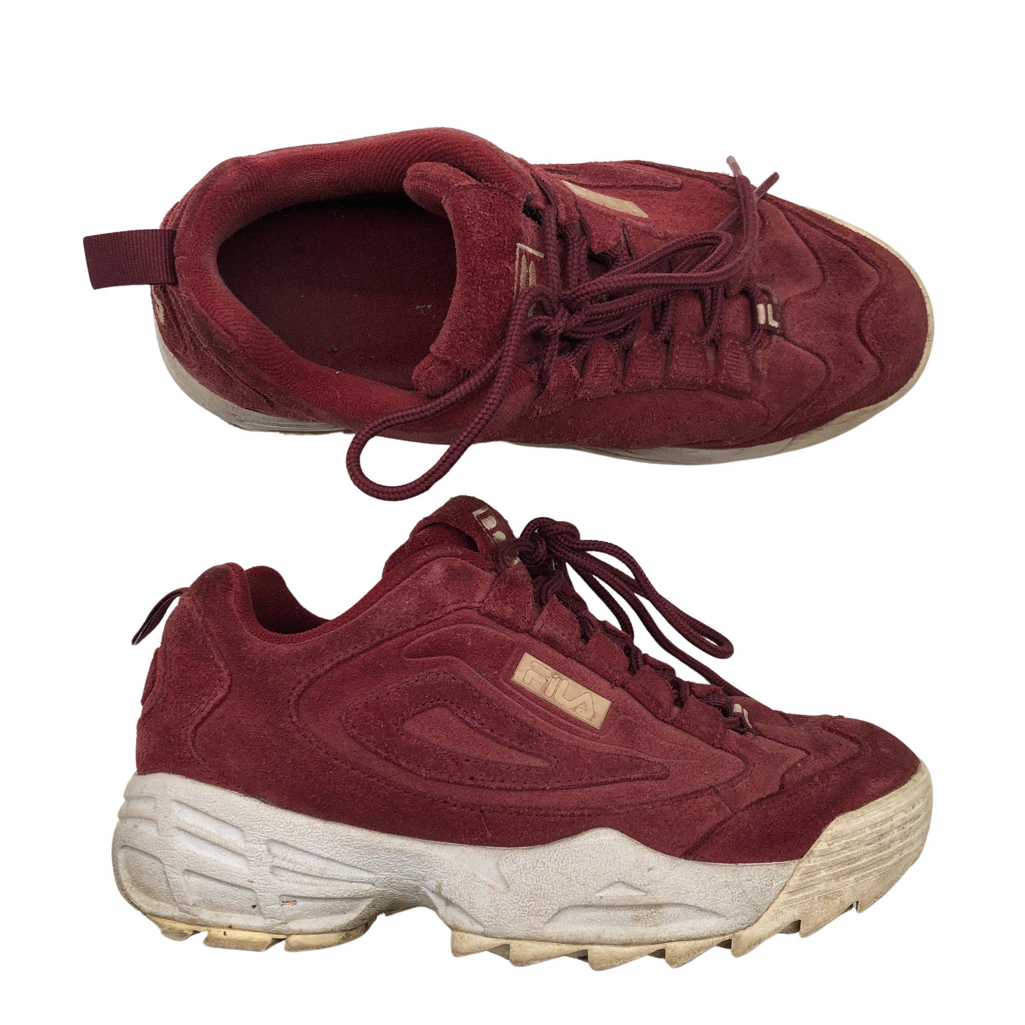 Burgundy and gold on sale filas