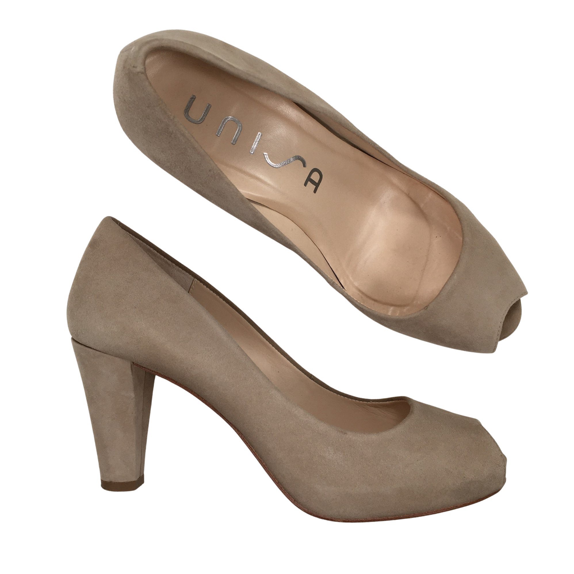 Women's Unisa Open toe high heel shoes, size (Beige) | Emmy