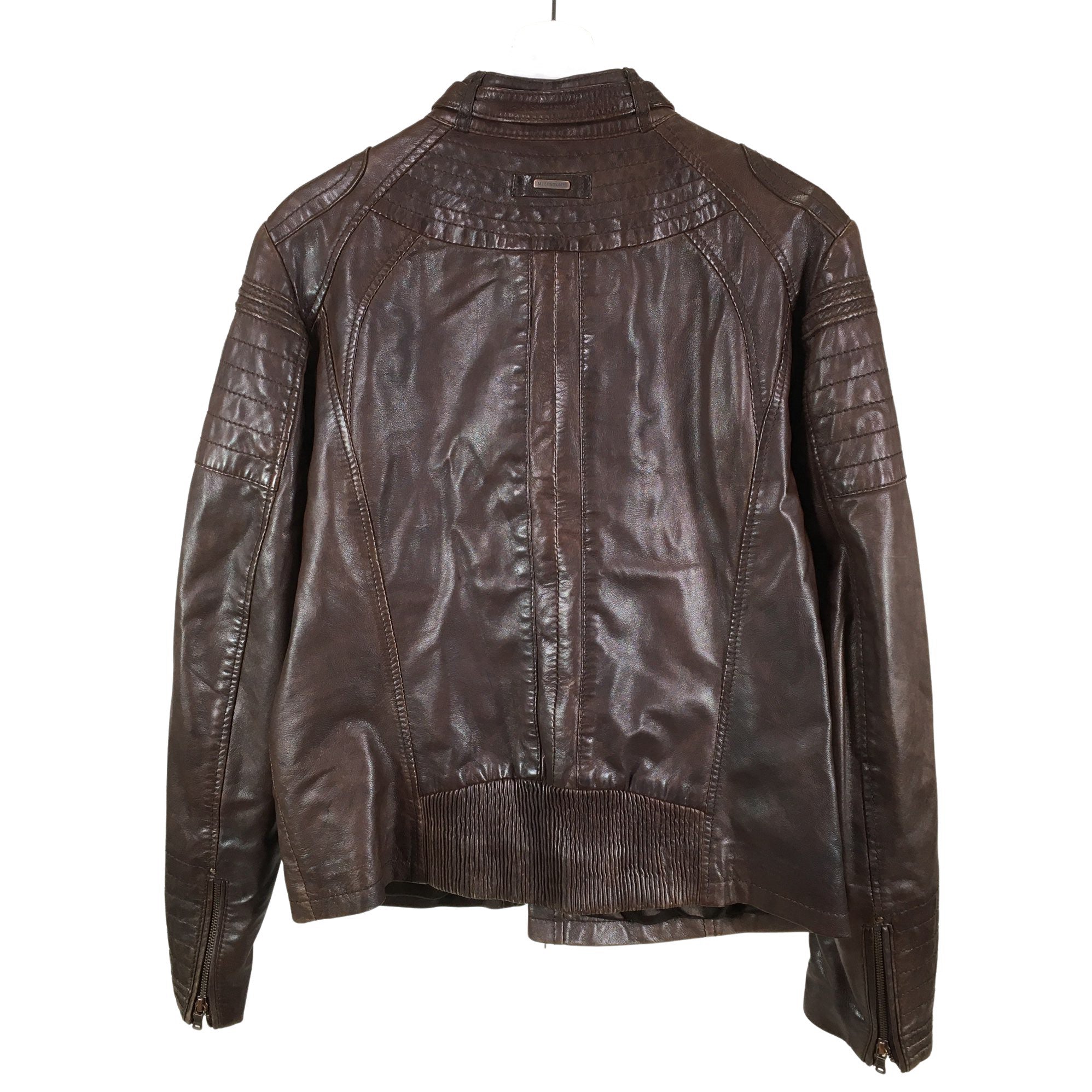 Milestone Lamb Leather Jacket Coat Black Leather Size 52/L | eBay