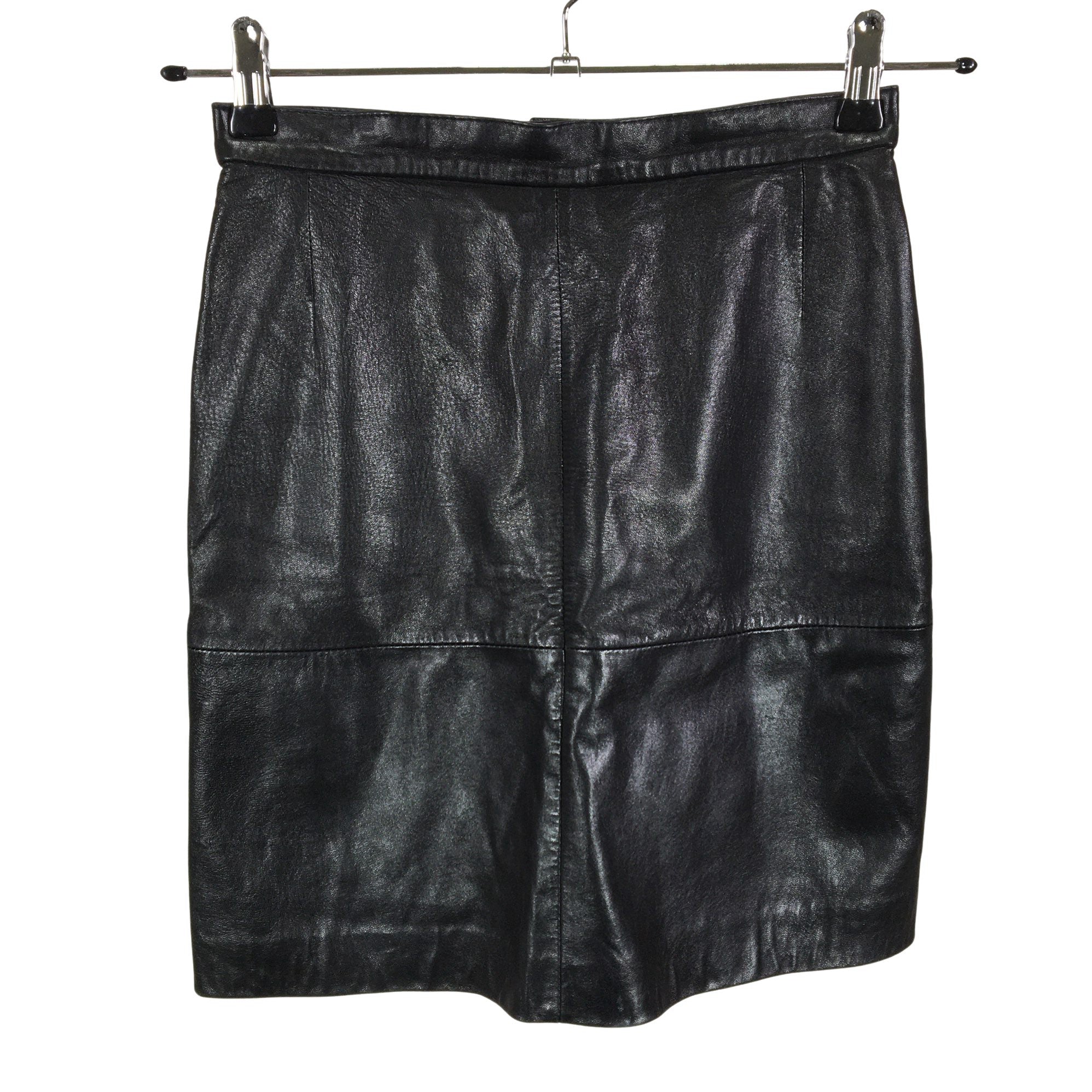 Women's Pentik Leather skirt, size 36 (Black) | Emmy