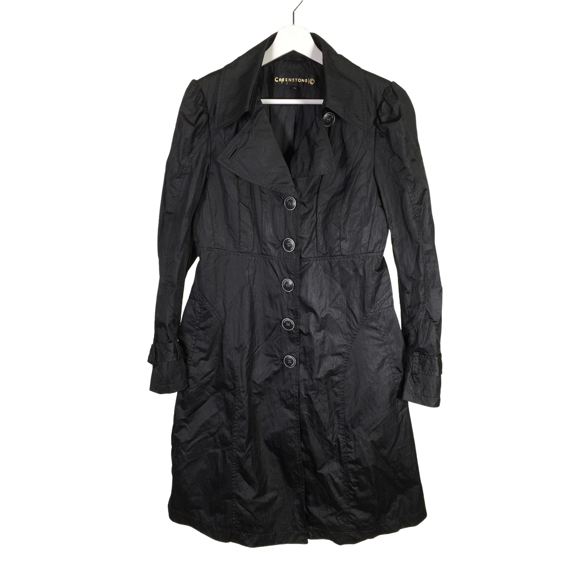 Women's Greenstone Trench coat, size 40 (Black) | Emmy