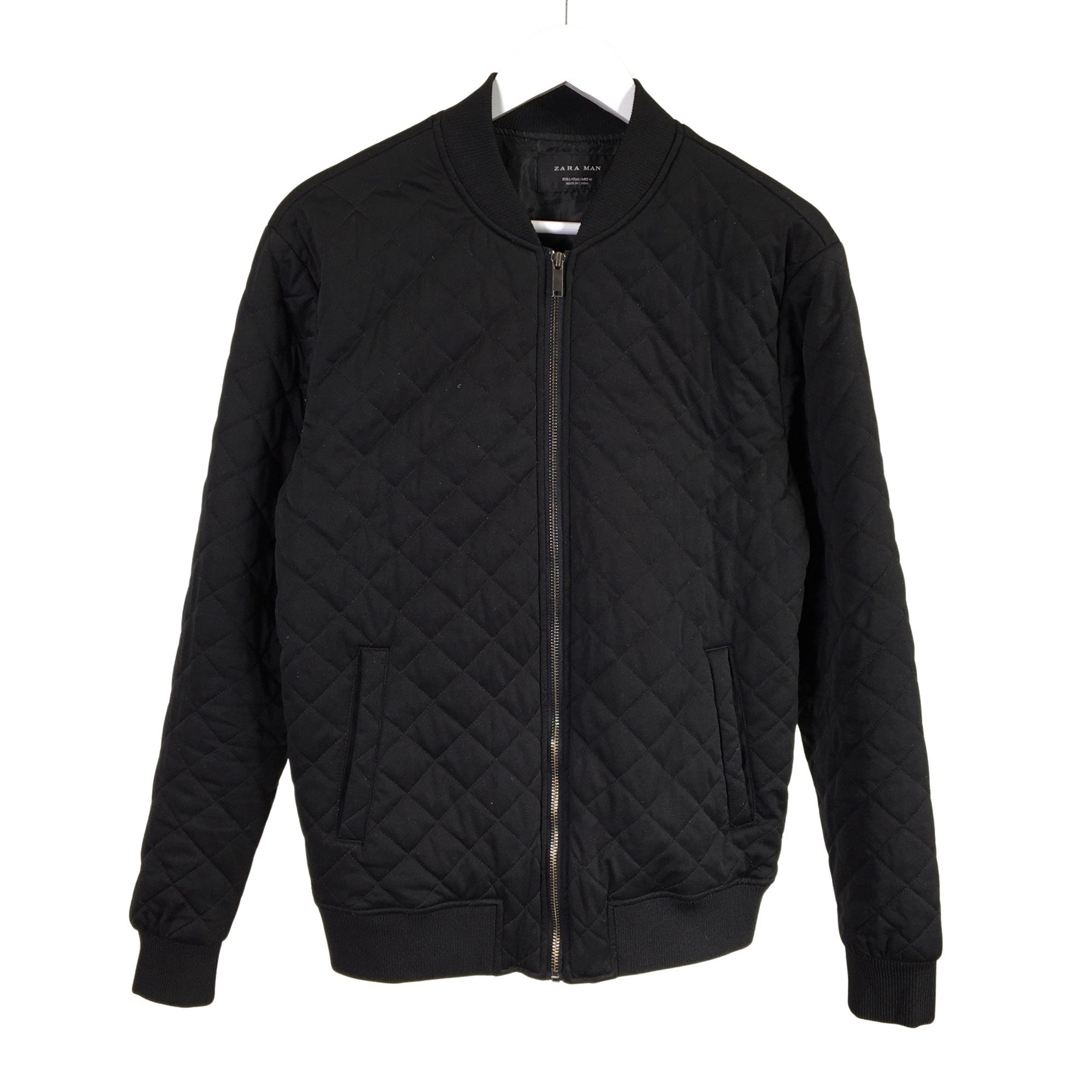 Zara Men’s Quilted Jacket Black Sz M - lagoagrio.gob.ec