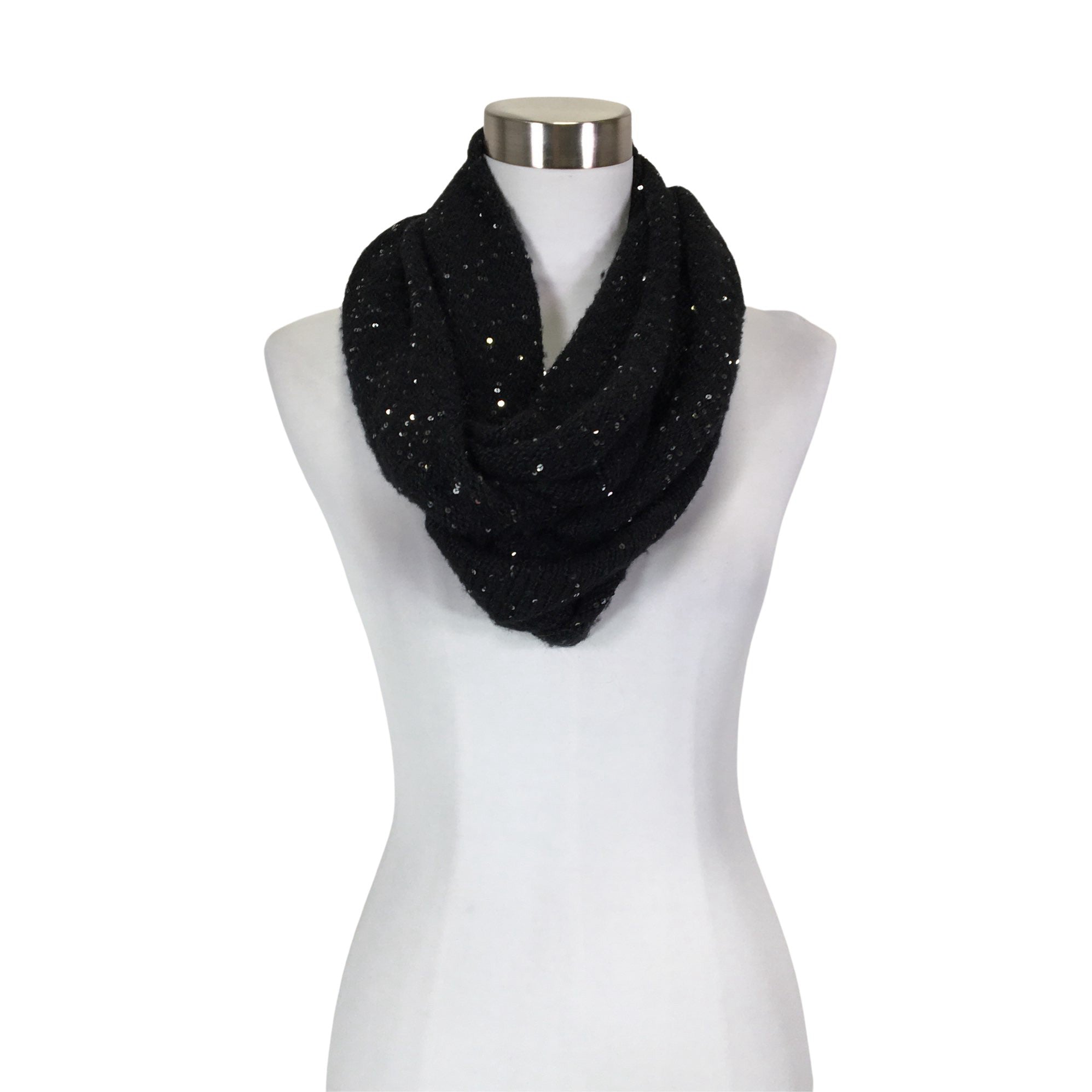 Women's Calvin Klein Circle scarf, size Maxi (Black) | Emmy