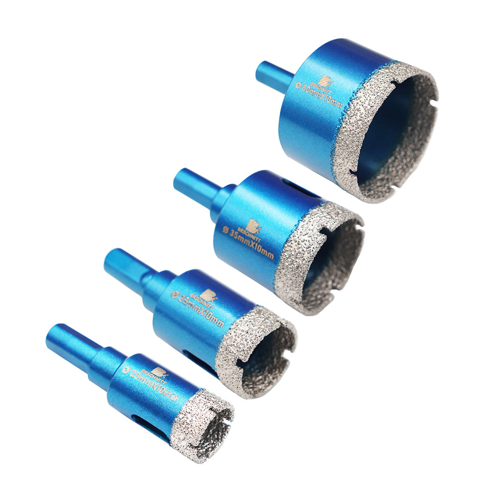 BRSCHNITT Diamond Drilling Core Bits Vacuum brazed 4pcs/set Dia 20mm/25mm/35mm/ 50mm Porcelain Ceramic Tile Granite Marble How Saw