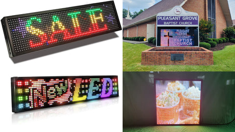 Diffrent types of signs visually compared. From tri color signage, full color signage, to Best LED Signs programmable LED outdoor signage