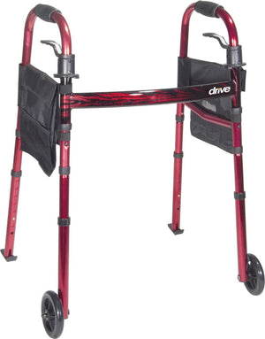 Deluxe Folding Travel Walker With 5" Wheels