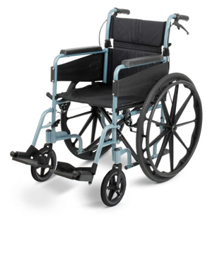 Escape Lite Wheelchair Self Propelled, Standard, Silver Blue