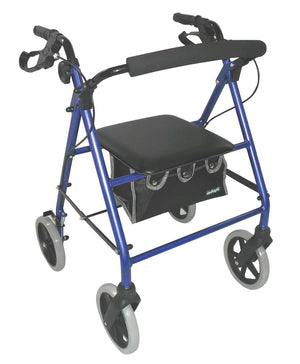 Lightweight Aluminium Rollator with big wheels and bag