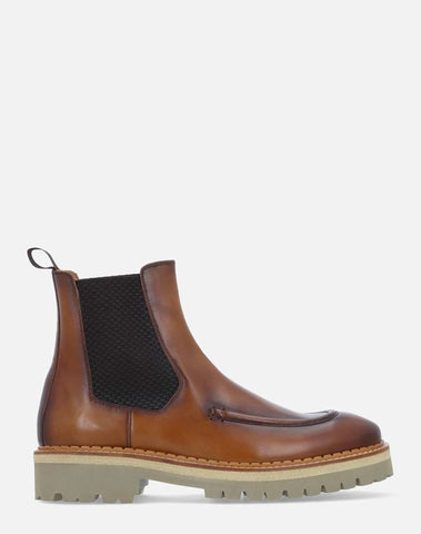 Bota chelsea cuero con bordón para hombre