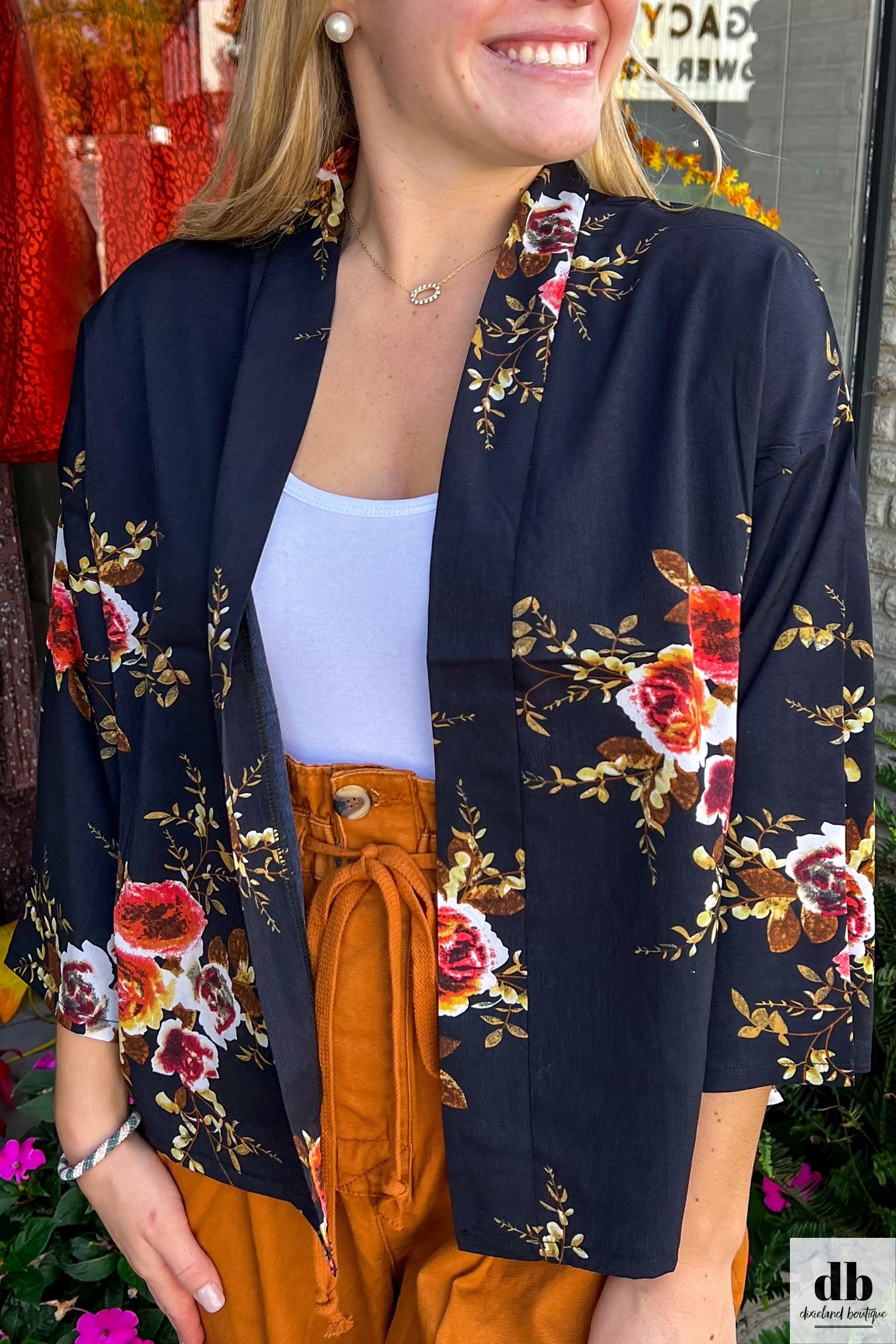 Navy Floral Jacket