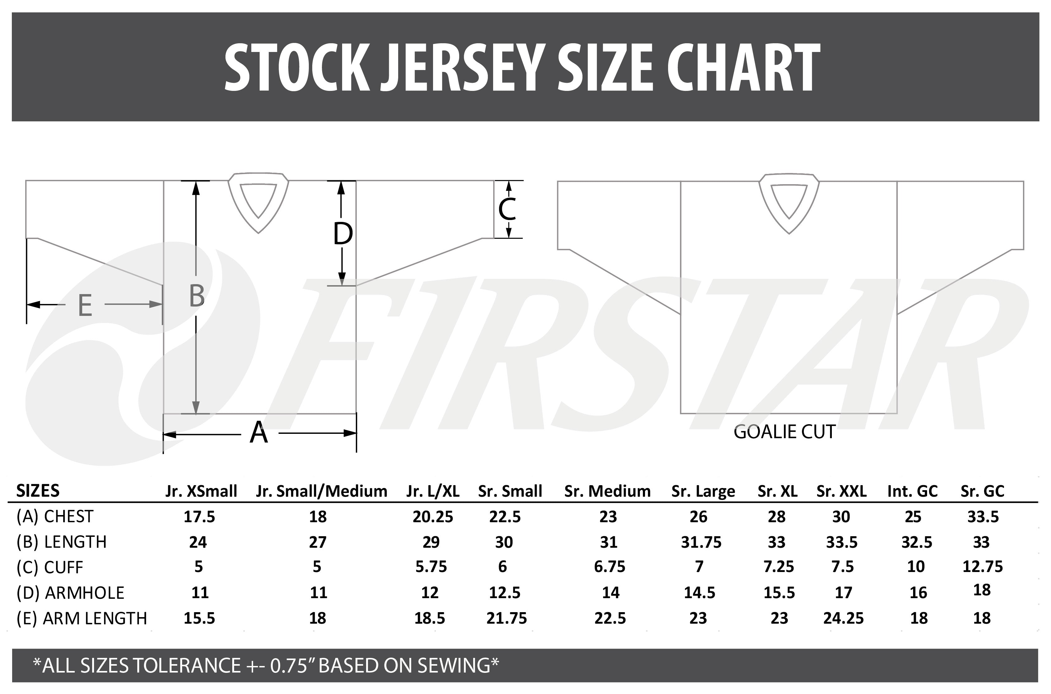 Football Practice Jersey Size Chart