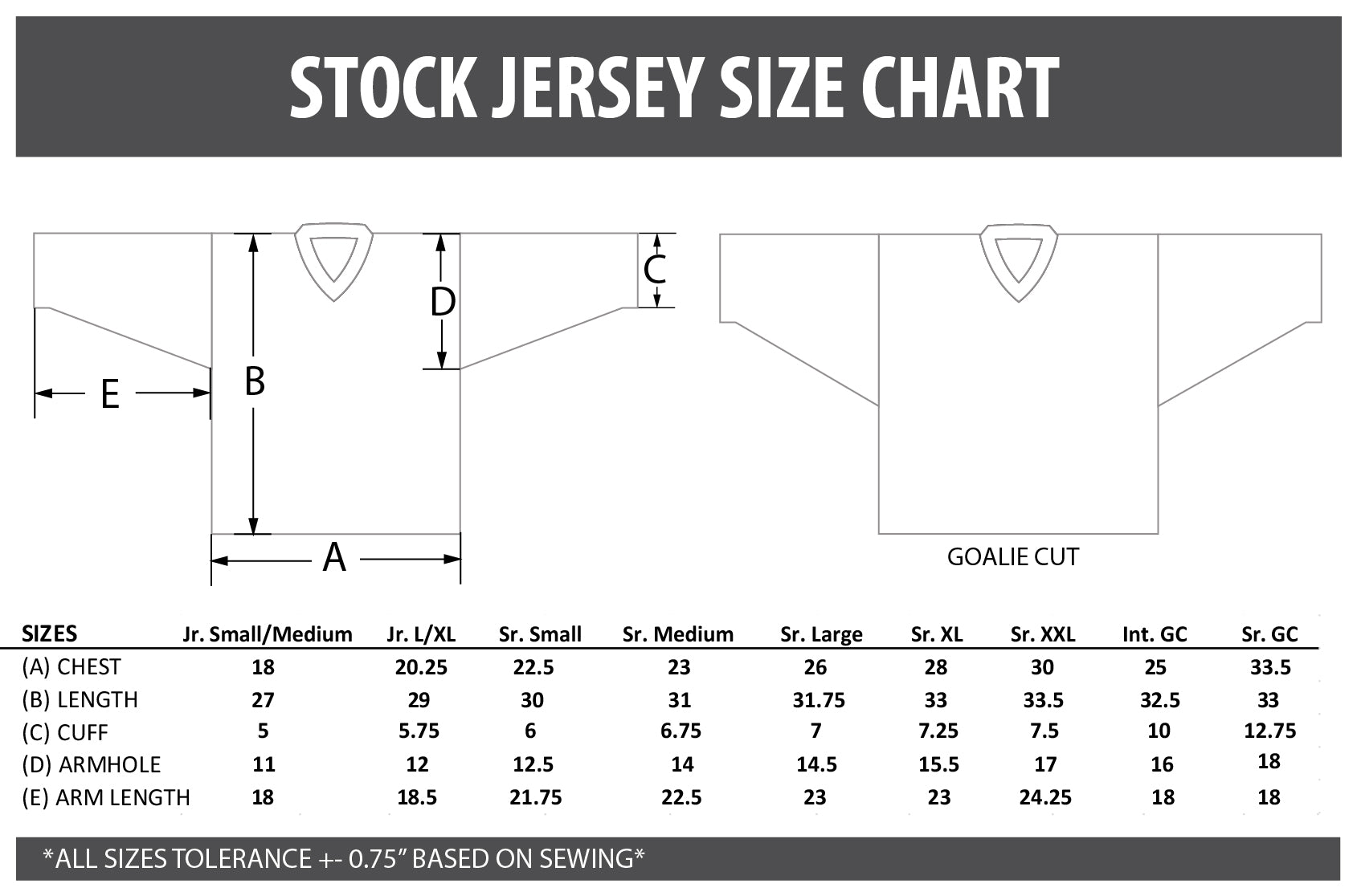 adidas jersey size chart hockey