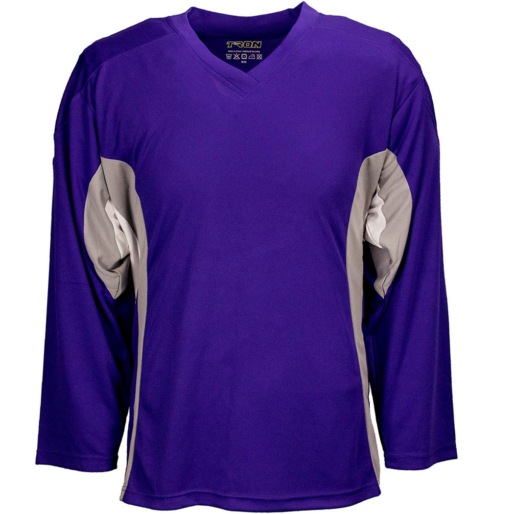 purple and black hockey jersey