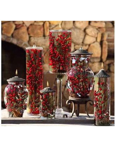 Lifetime Oil Burning Red Berry And Fern Theme Candles Crafty Yankee