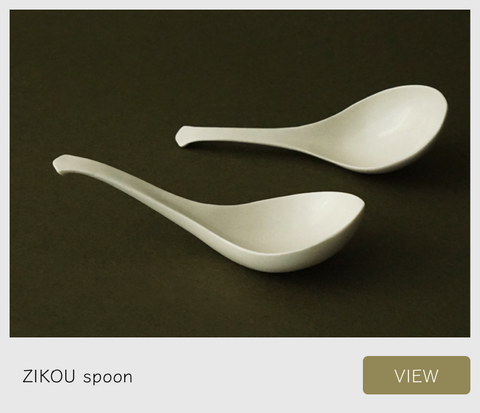 Ceramic white spoon