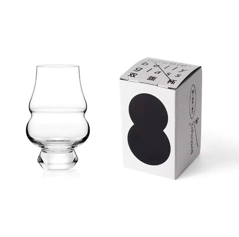double belly whisky glass in paper box
