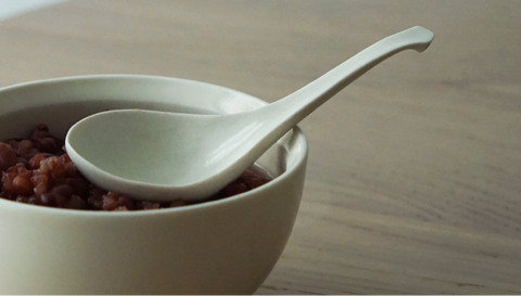 Ceramic white spoon
