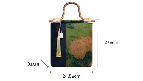 green gambiered canton gauze tote bag