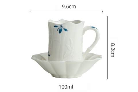 Ceramic mini cup with saucer
