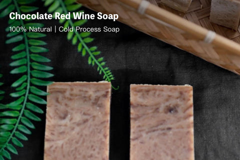 handmade chocolate red wine soap -  nourishing