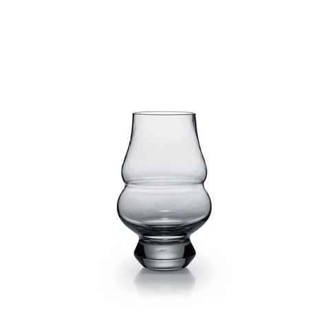Ink colored double belly whisky glass