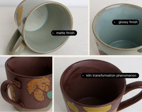 Ceramic mug with flora pattern