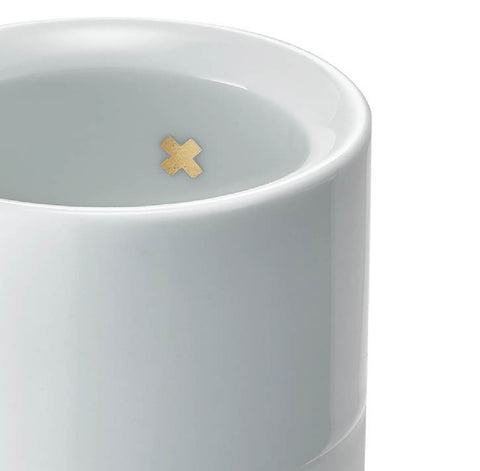 Insulated white porcelain cup