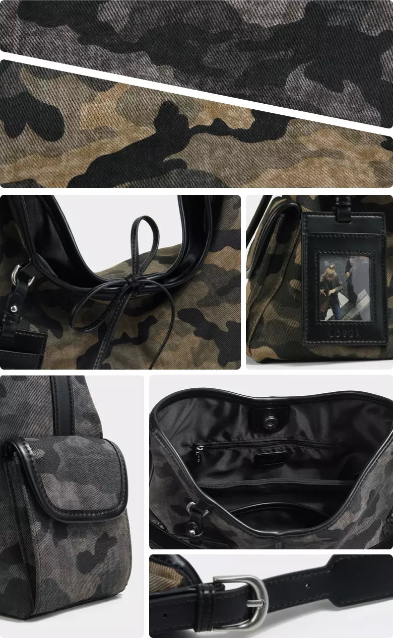 camouflage crossbody bag with adjustable strap