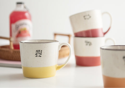 Cute ceramic animal mugs with multiple colors