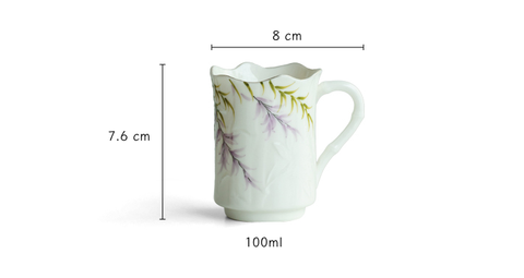 ceramic mini cup and saucer with wisteria design