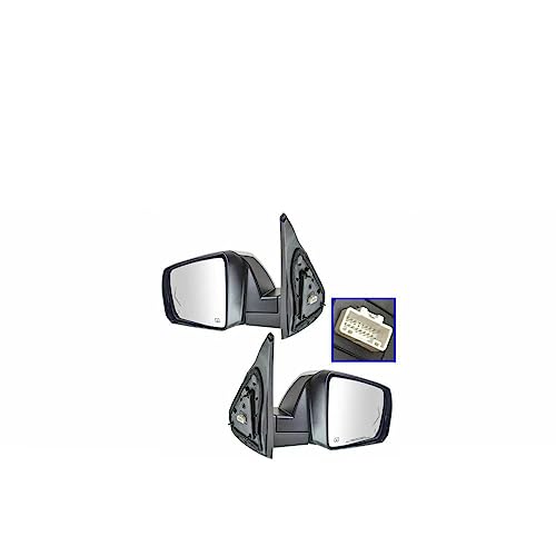 LNMTLZHHM For 2014 - 2018 Toyota Tundra Mirror Power Fold Heated Signal Memory Blind Spot Puddle Chrome Pair