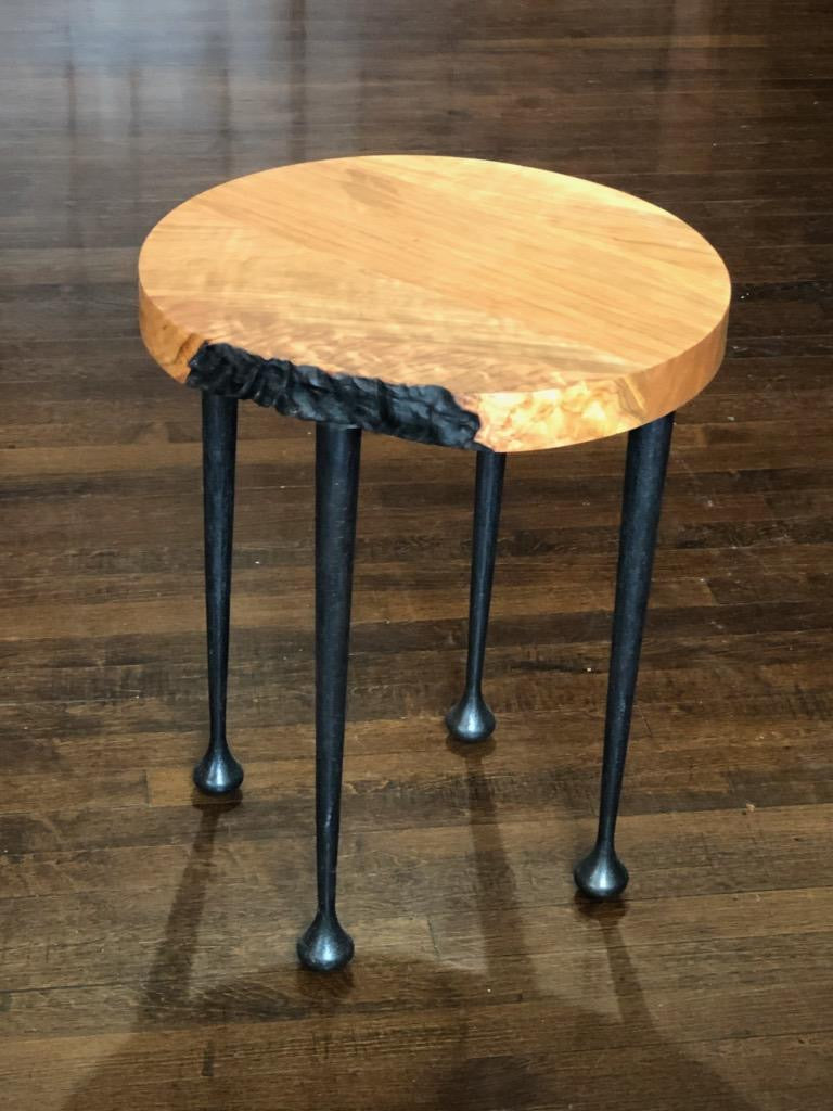 Custom made end table with live edge