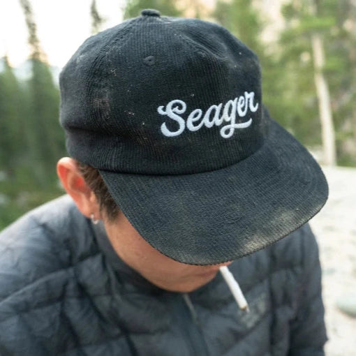 Seager Big Black Corduroy Snapback - Black