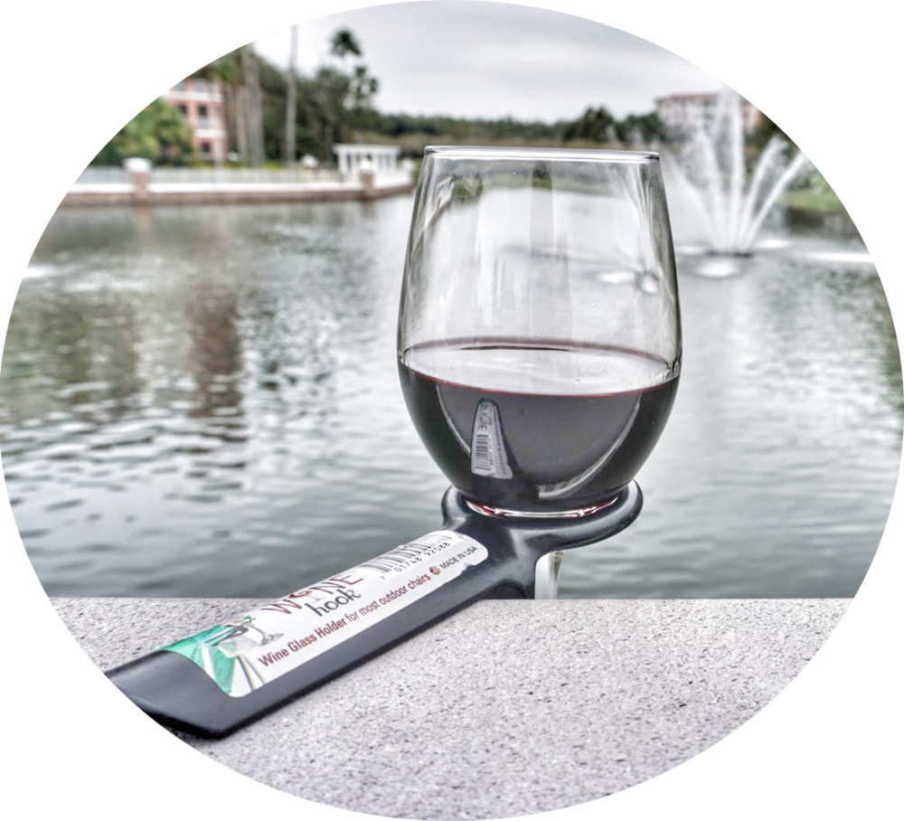 The Wine Hook Wine Glass Holder For An Outdoor Chair The Wine