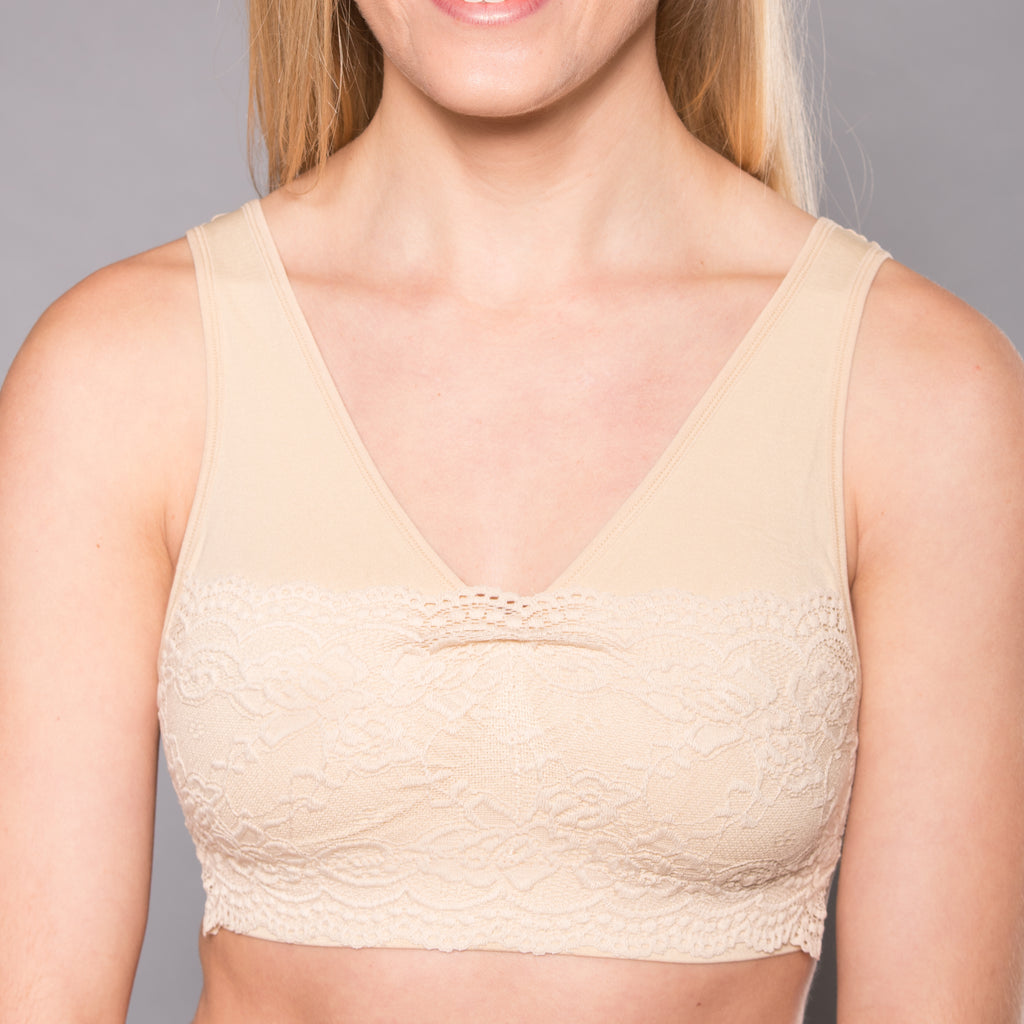 Seamless Ribbed Lace Comfort Bra – MyComfortBra