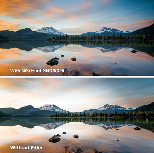 Lake Mountain landscape comparison, with and without Nisi Graduated ND filter