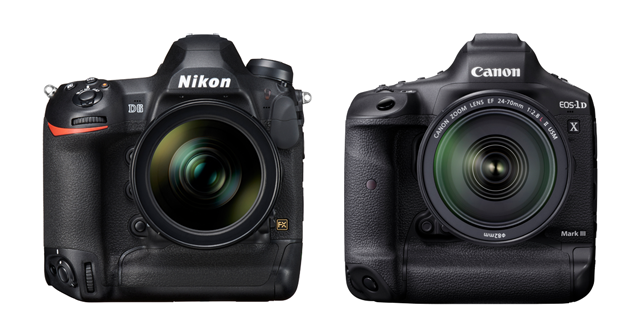 The Front of the Nikon D6 and Canon 1D X Mark III