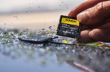 Sony Tough V90 SD cards in water