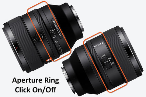 manual aperture ring with click on/off switch