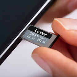 Lexar MicroSD card insert into device