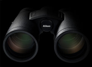 Nikon Monarch binoculars on black background