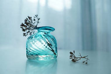 close up of glass vase
