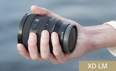 Sony 20-70mm f/4 lens held in hand