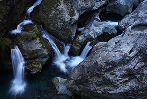 long exposure of river water over rocks