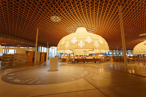 Wide angle shot of library