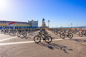 Photo of bikes lined up.