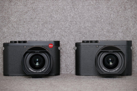 Two Leica Q2 Monchrom cameras next to each other