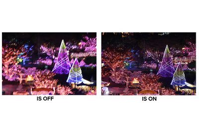 Optical image stabilization comparison on vs off