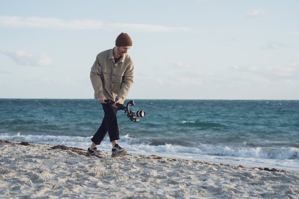 sony mirrorless video guy on beach