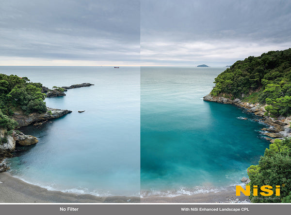 Comparison with and without circular polarizer